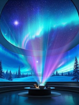 Проектор Polaris за нощна светлина – Аврора ефект, LED осветление, USB, декорация за рождени дни и Коледа