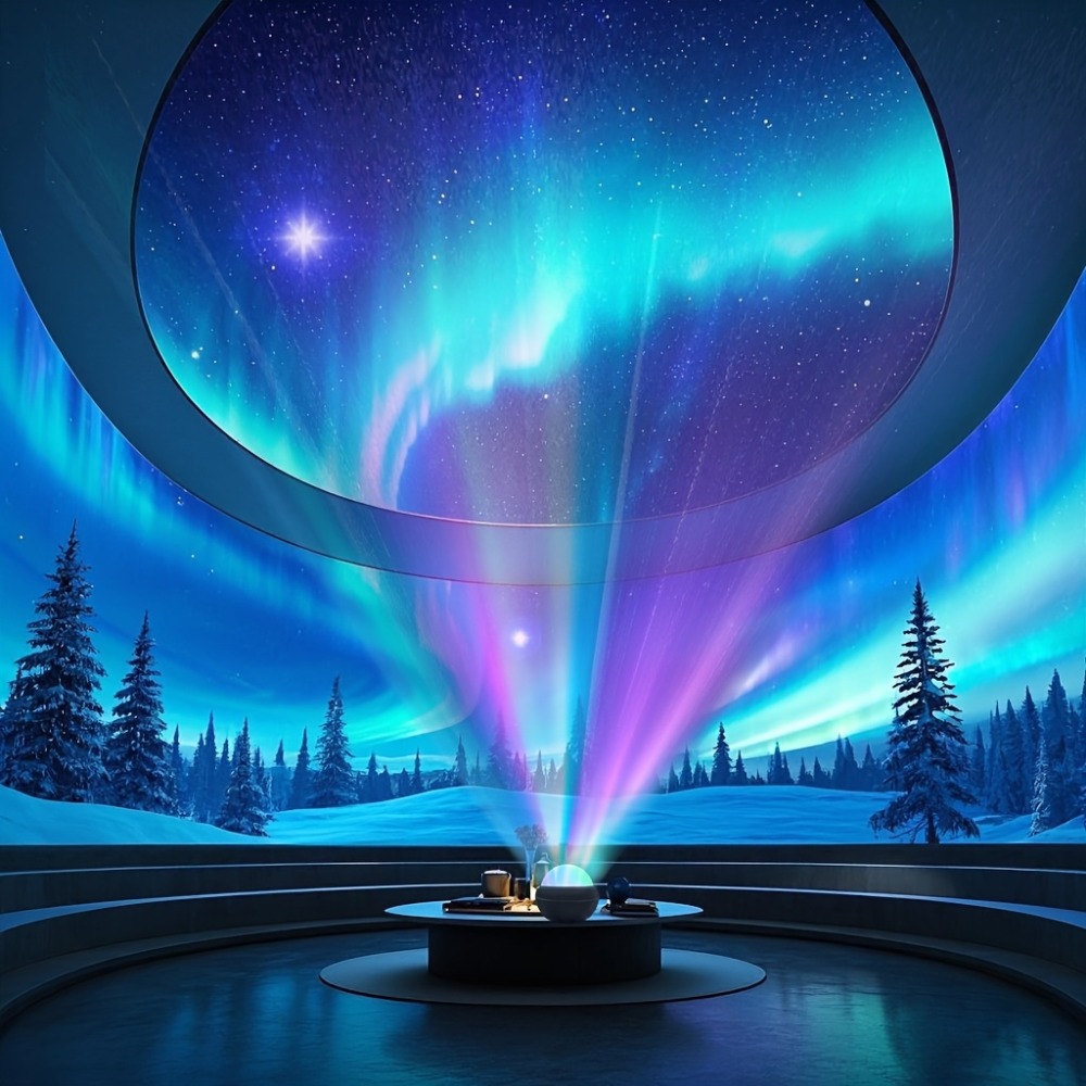 Проектор Polaris за нощна светлина – Аврора ефект, LED осветление, USB, декорация за рождени дни и Коледа