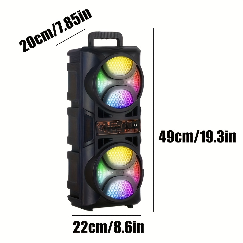 Безжичен парти говорител със скален дизайн – LED ефекти, микрофон, USB/TF/FM, за барбекю, Хелоуин и домашни събирания - Image 6