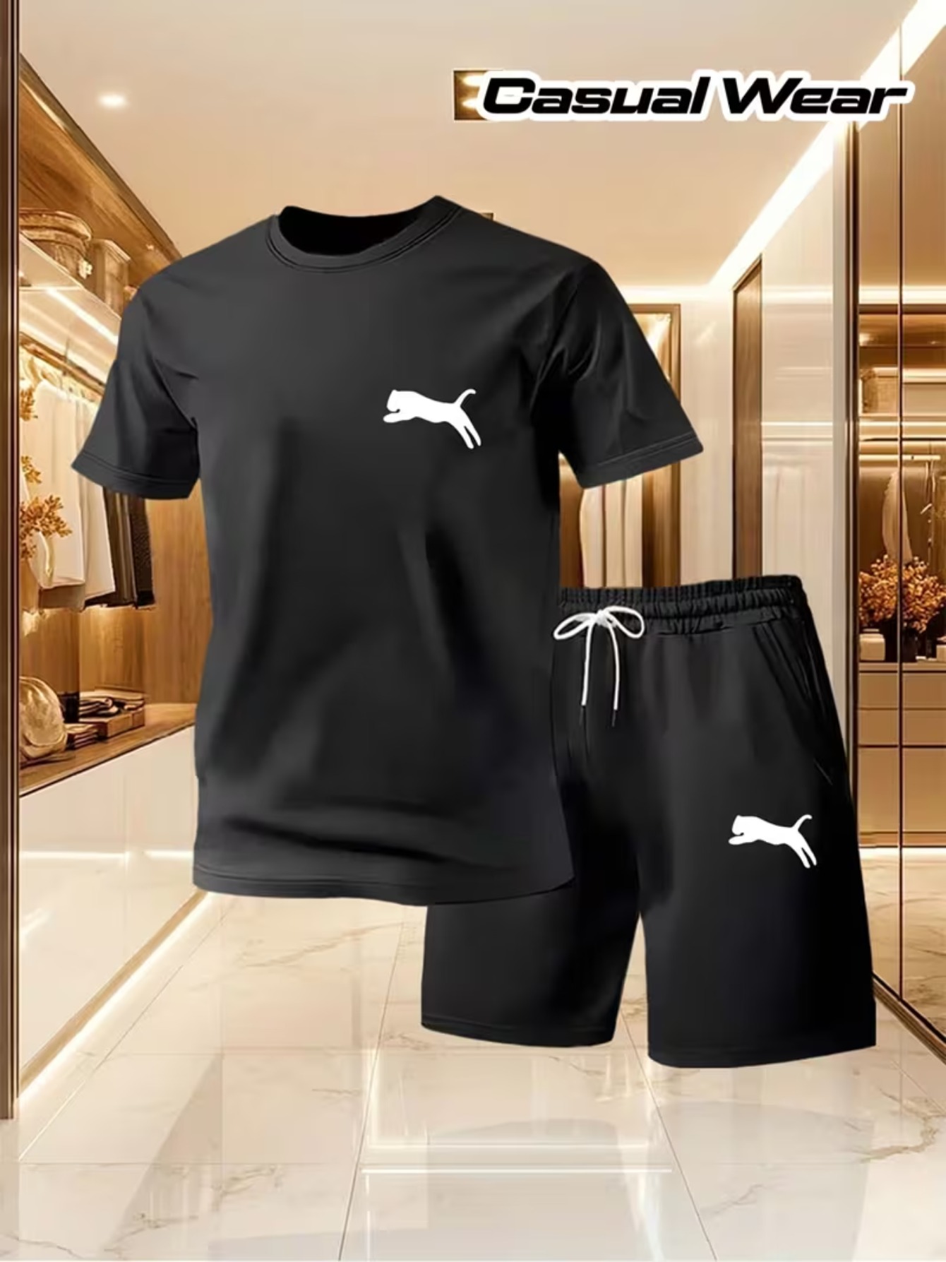 Спортна мъжка тениска – леопардов мотив, подходяща за бягане и фитнес - Image 2