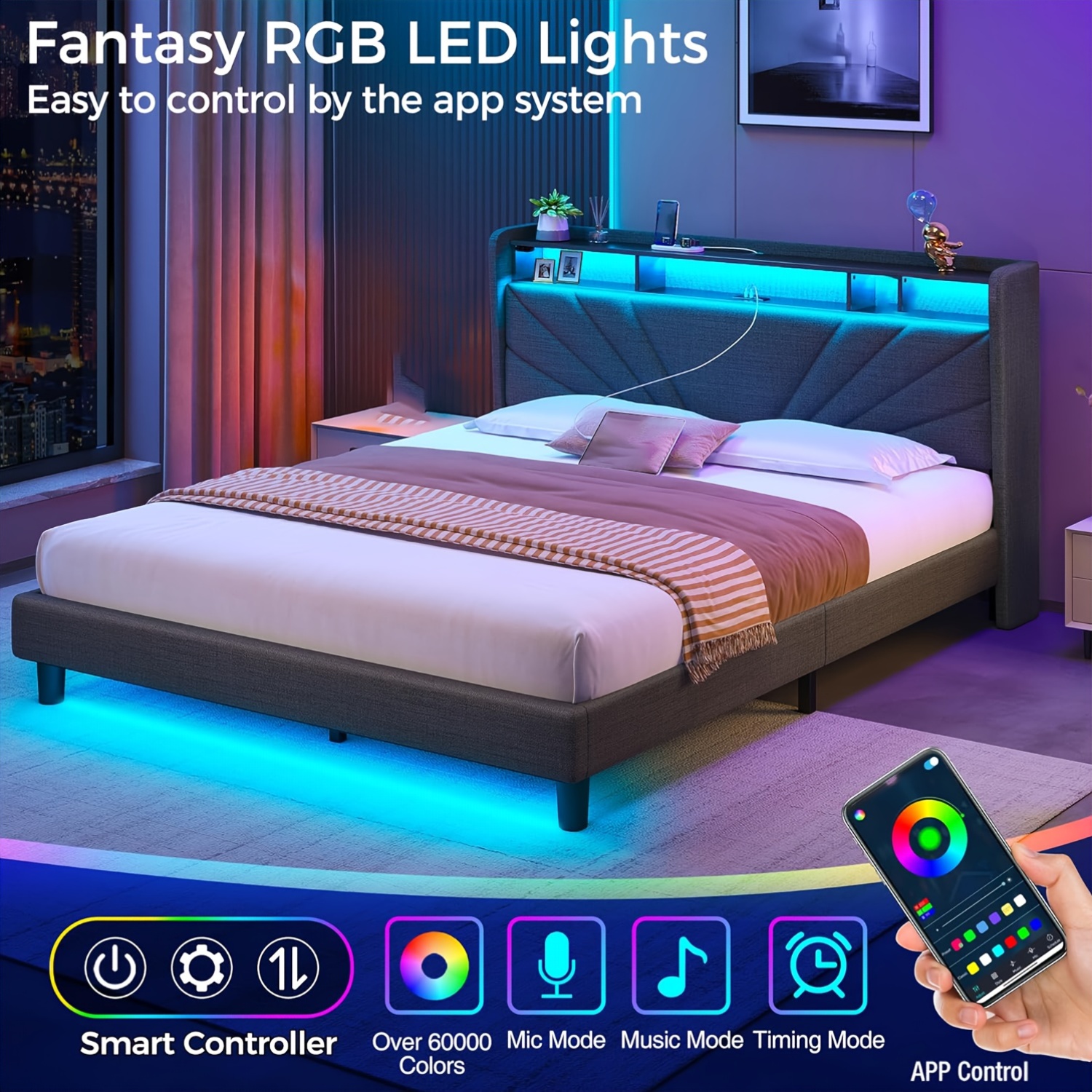 Смарт RGB LED лента NBBUFF – 16 милиона цвята, таймер, сцени и управление чрез приложение - Image 4