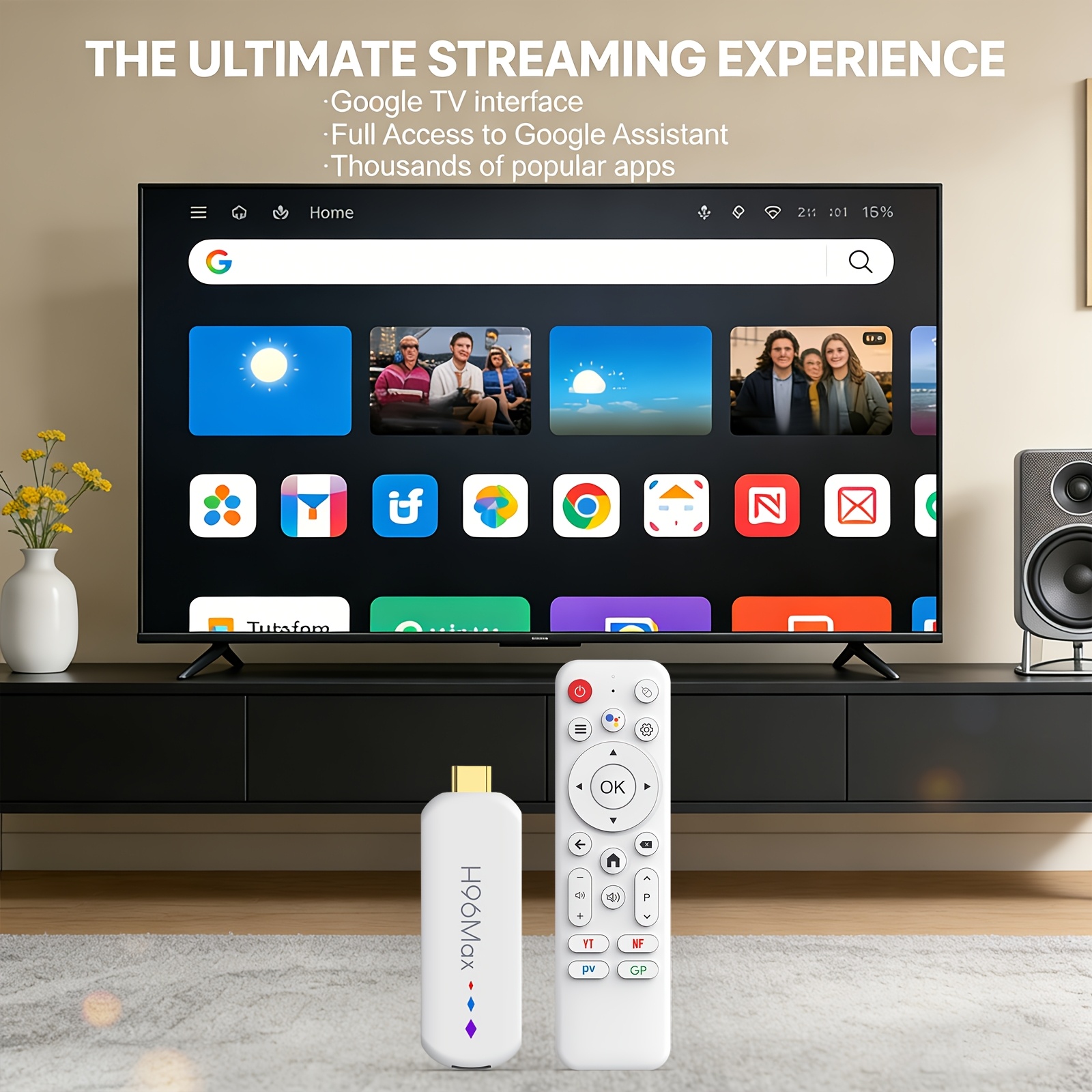 Smart TV Stick H96 MAX – Android 14, 4K Ultra HD, 3D поддръжка, Type‑C, бърз и компактен медиен плейър - Image 5