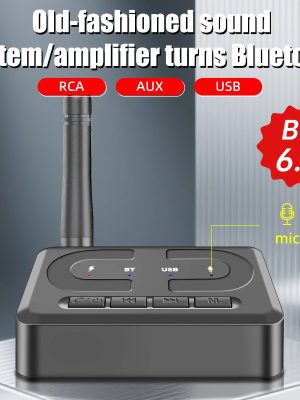Bluetooth 6.0 Приемник USB – Цифрово към Аналогово Аудио с AUX 3.5mm