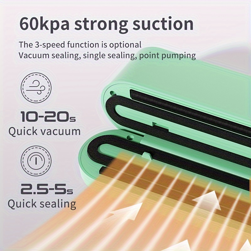 Безжична вакуум машина за храна USB - преносим уред с батерия 1200mAh - Image 8