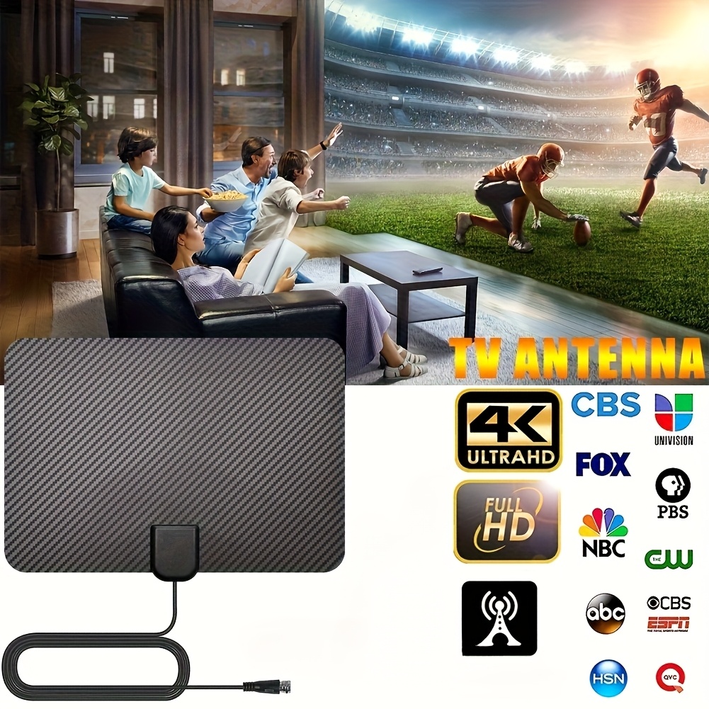 Вътрешна 4K HDTV антена 2024 – карбонов дизайн, безплатни канали, съвместима със стари и нови TV - Image 5