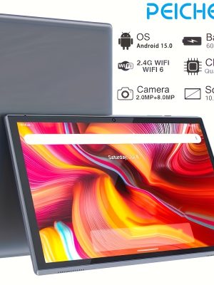 PEICHENG 10″ таблет Android 15 – 8GB RAM, 32GB ROM, FHD IPS, 6000mAh батерия