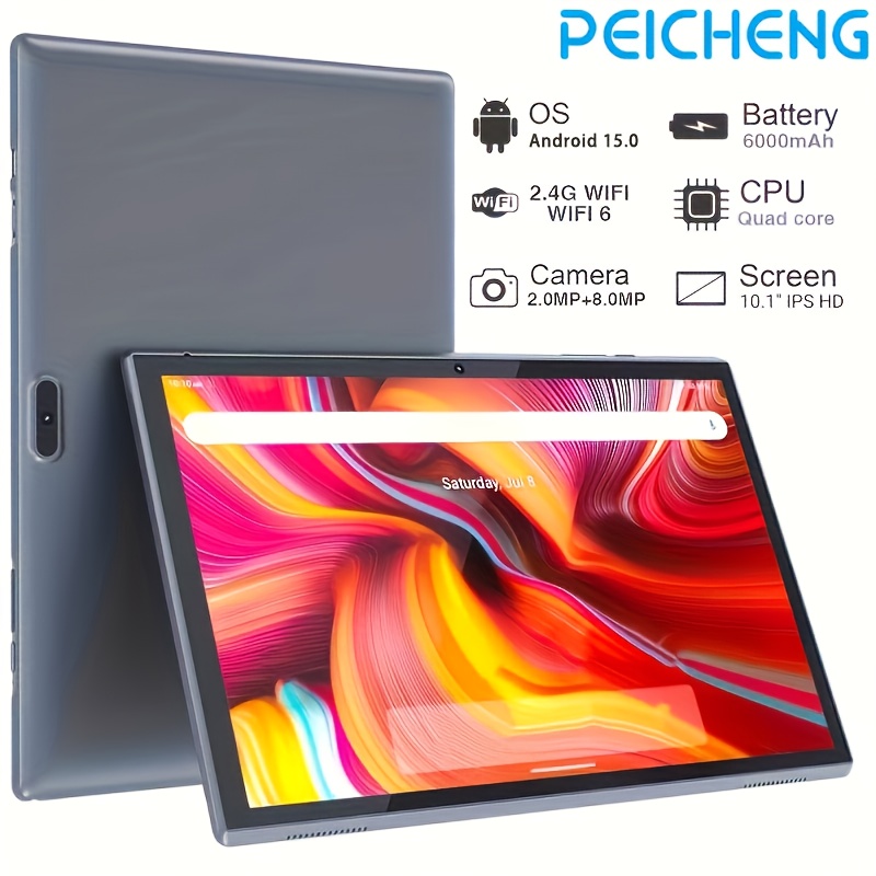 PEICHENG 10" таблет Android 15 – 8GB RAM, 32GB ROM, FHD IPS, 6000mAh батерия