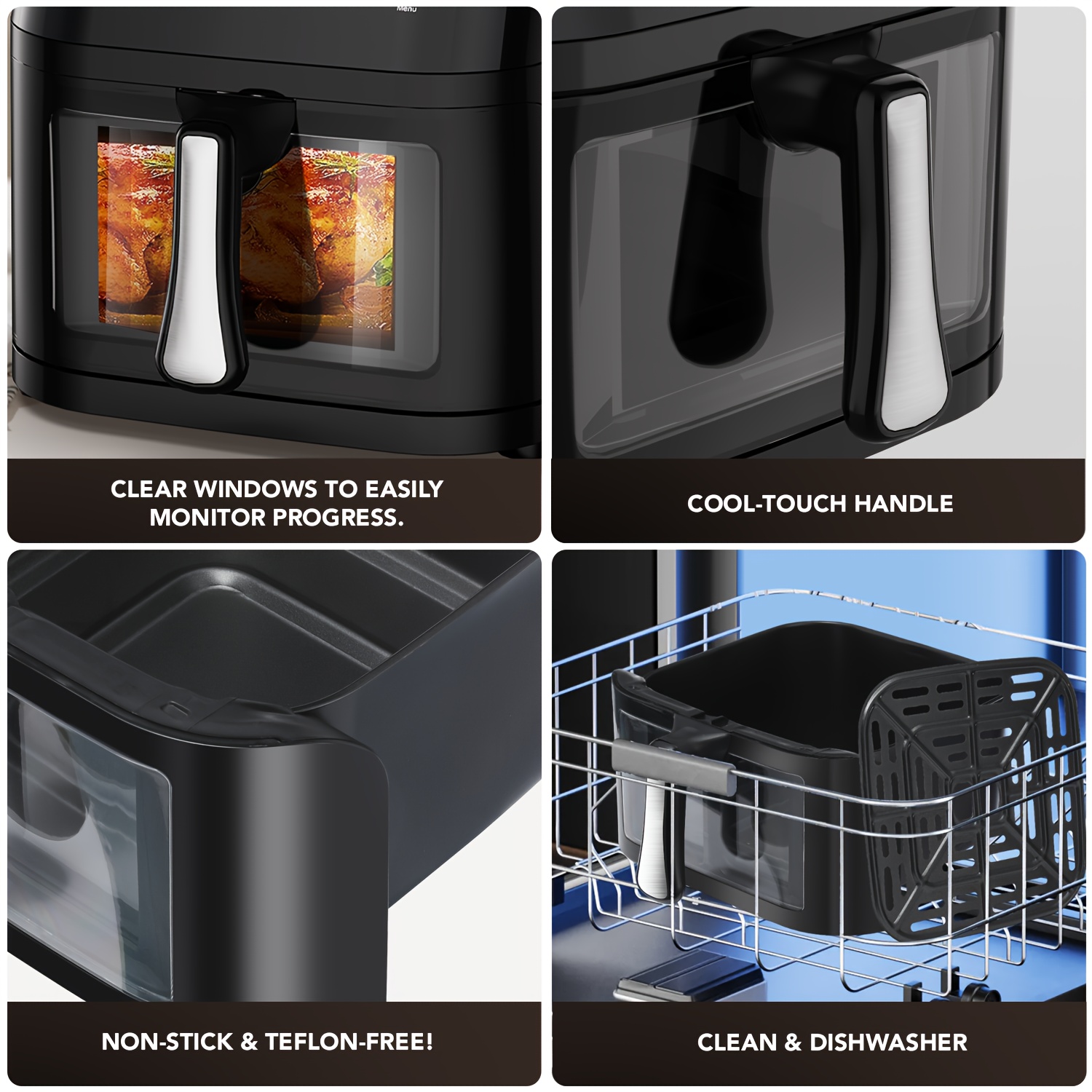 Фритюрник с горещ въздух 10.5 литра 1800W – енергоспестяваща air fryer - Image 9