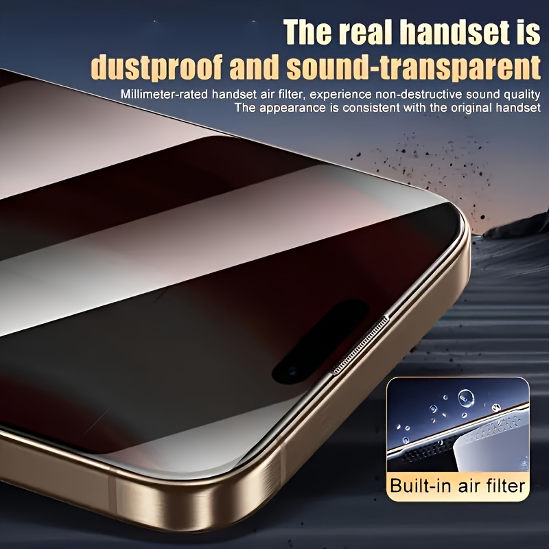 4 бр. закалено стъкло за iPhone – пълно покритие, 9H+, Ultra HD, анти‑подслушване - Image 5