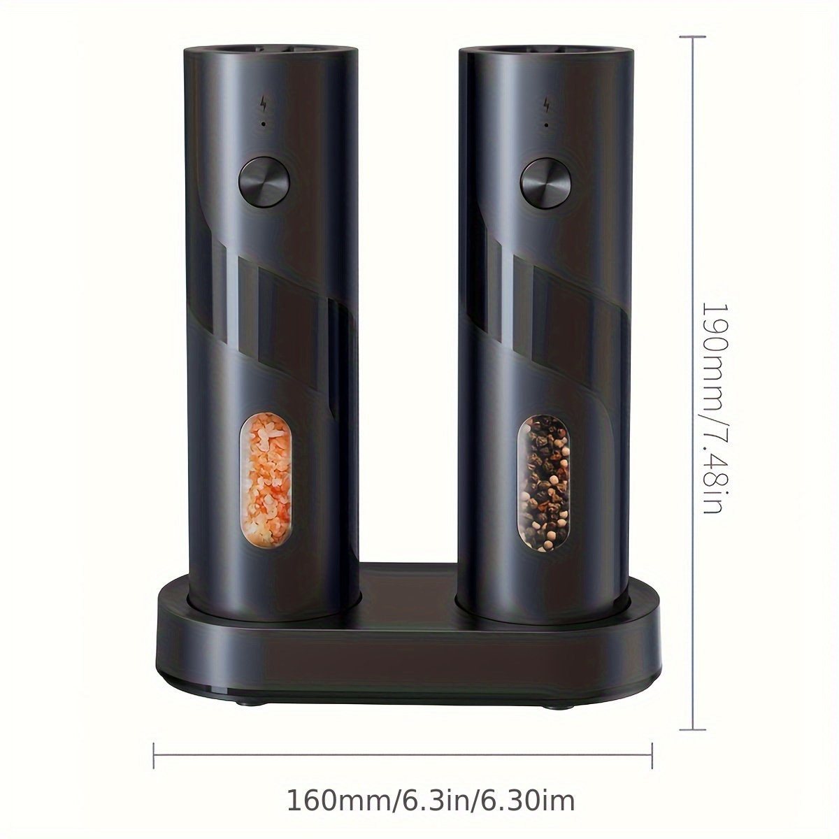 Електрическа мелничка за подправки USB - регулируема с LED светлина 110ml - Image 10