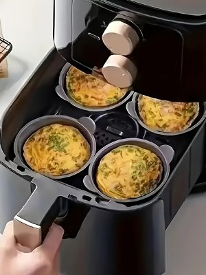 Силиконови форми за мъфини 6 бр – за air fryer и печене на десерти