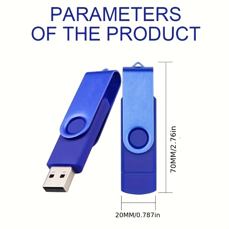 2‑в‑1 USB флаш памет Type‑C + USB 2.0 – 512MB до 128GB, за телефони, лаптопи и таблети - Image 2