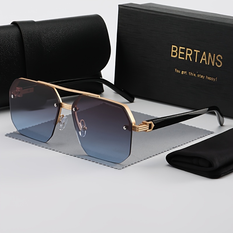 Слънчеви очила BERTANS, ретро дизайн, подходящи за мъже и жени, с подаръчна опаковка - Image 2
