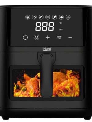4.2L Въздушен Фритюрник Ihunt Bro – Регулируем Термостат 80‑200°C, Таймер 60 Мин, Неръждаема Стомана