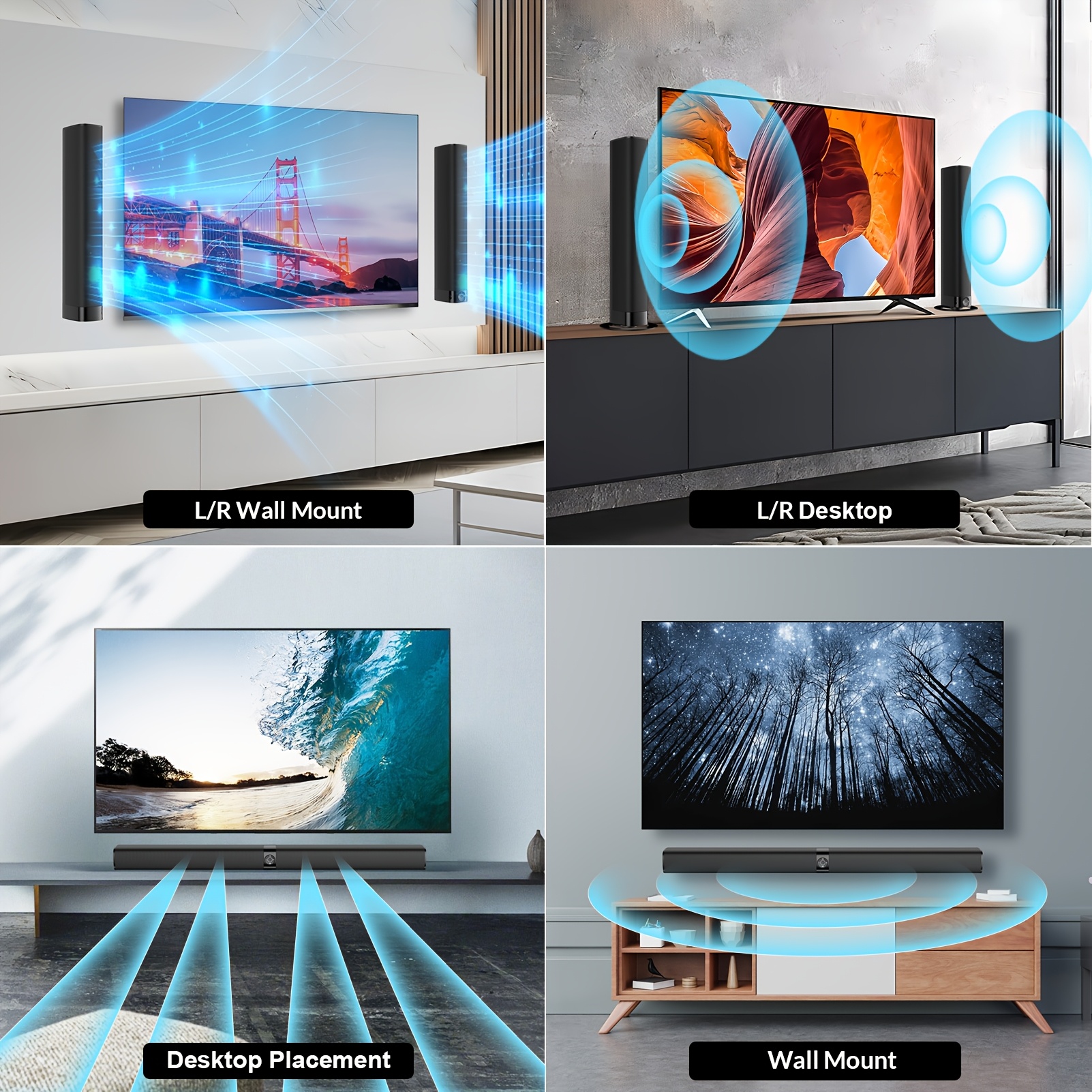 Звукова лента за Smart TV 2-в-1 с дълбок бас и безжична връзка - Image 2
