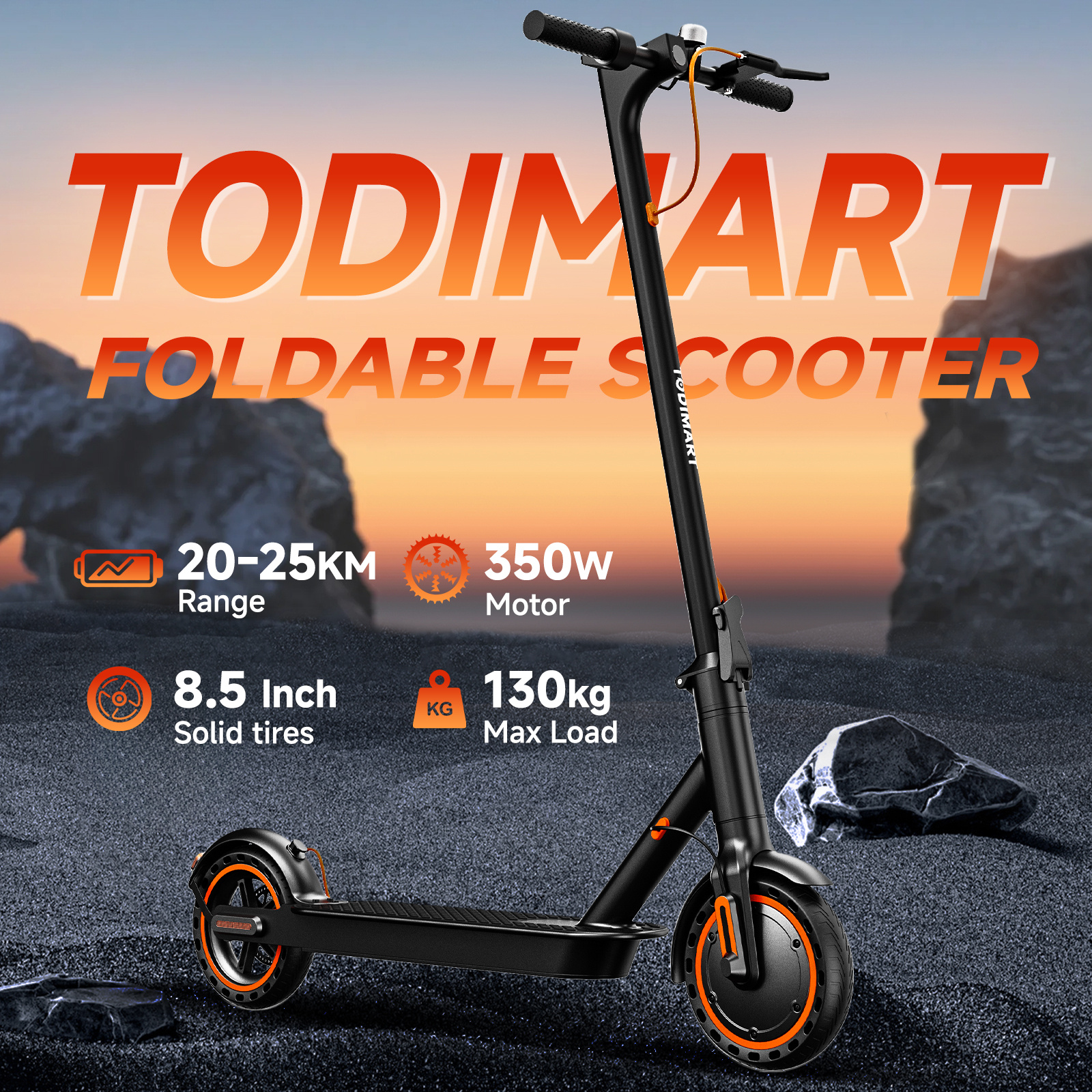 Електрическа тротинетка Todimart T3 с 280.8WH батерия, плътни 8.5" гуми и двойни спирачки - Image 2