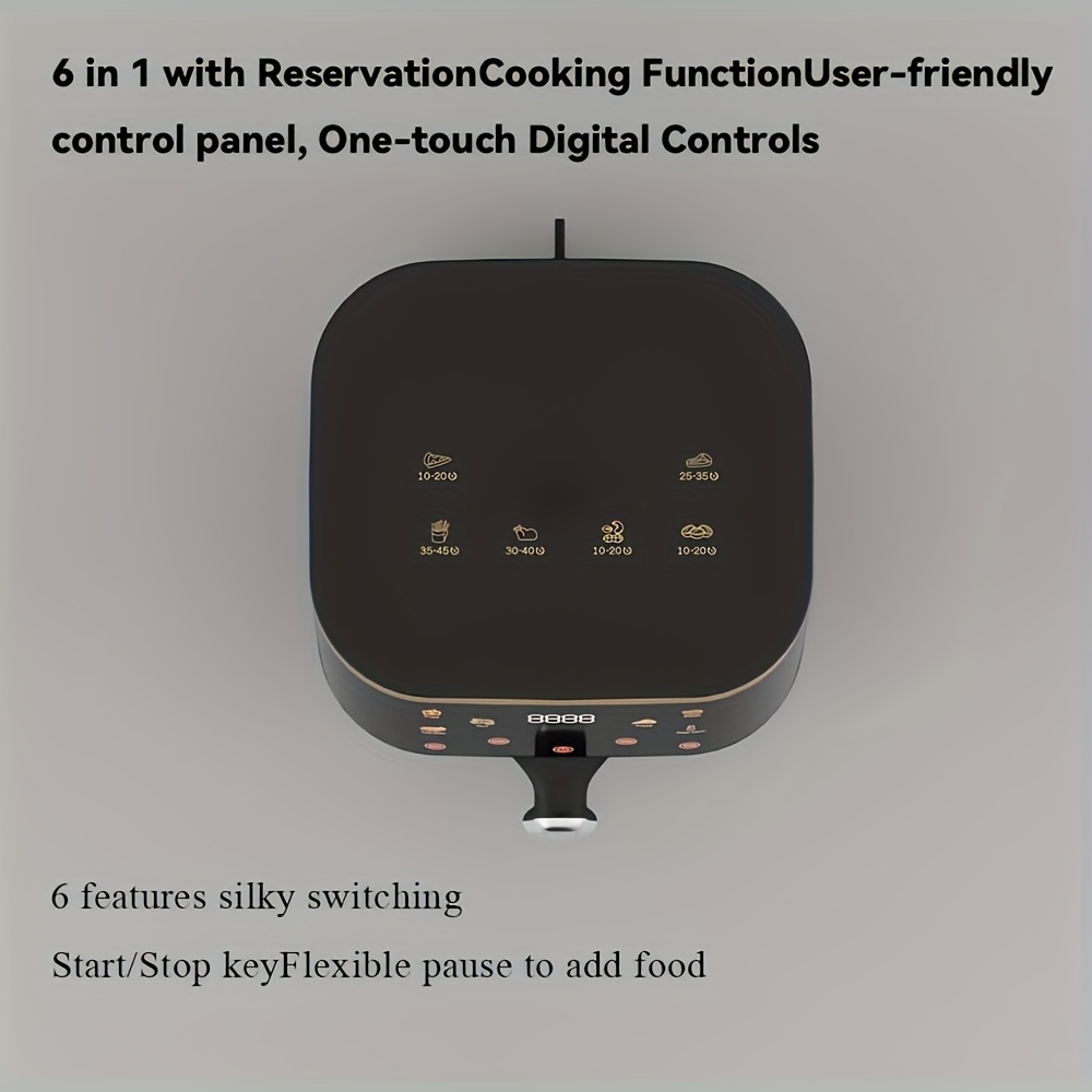 Air fryer FEIZSMILE 8L 1400W - дигитален фритюрник 6 в 1 от неръждаема стомана - Image 3