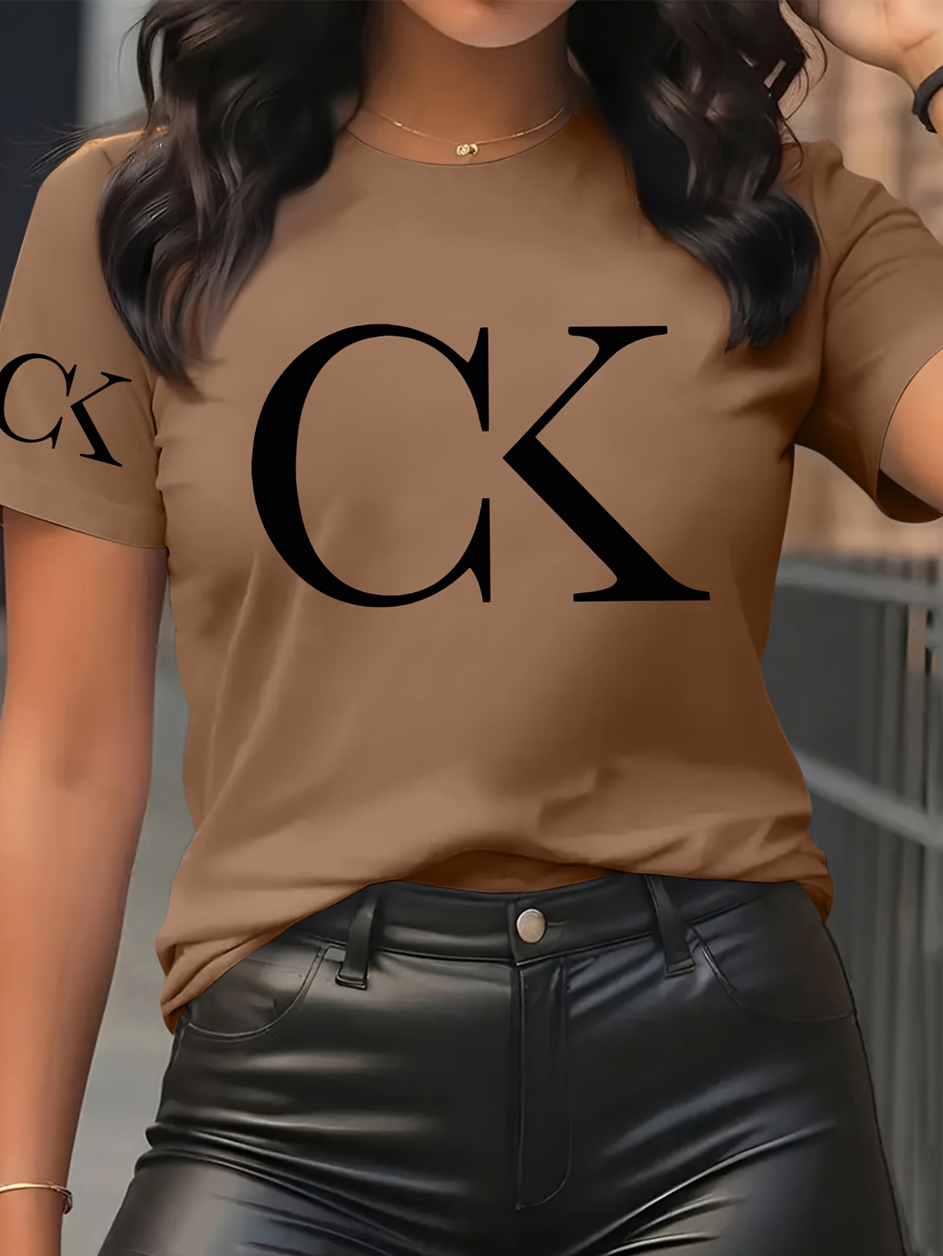 Стилна дамска тениска S–XXL – комфортна и еластична с графичен дизайн - Image 6