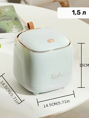 Мини настолна кофа за боклук 1.5L – кошче с капак тип преса за кухня, офис и баня