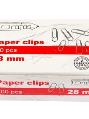 Кламери Grafos 28 мм никелирани | Paper Clips 28mm, 100 бр