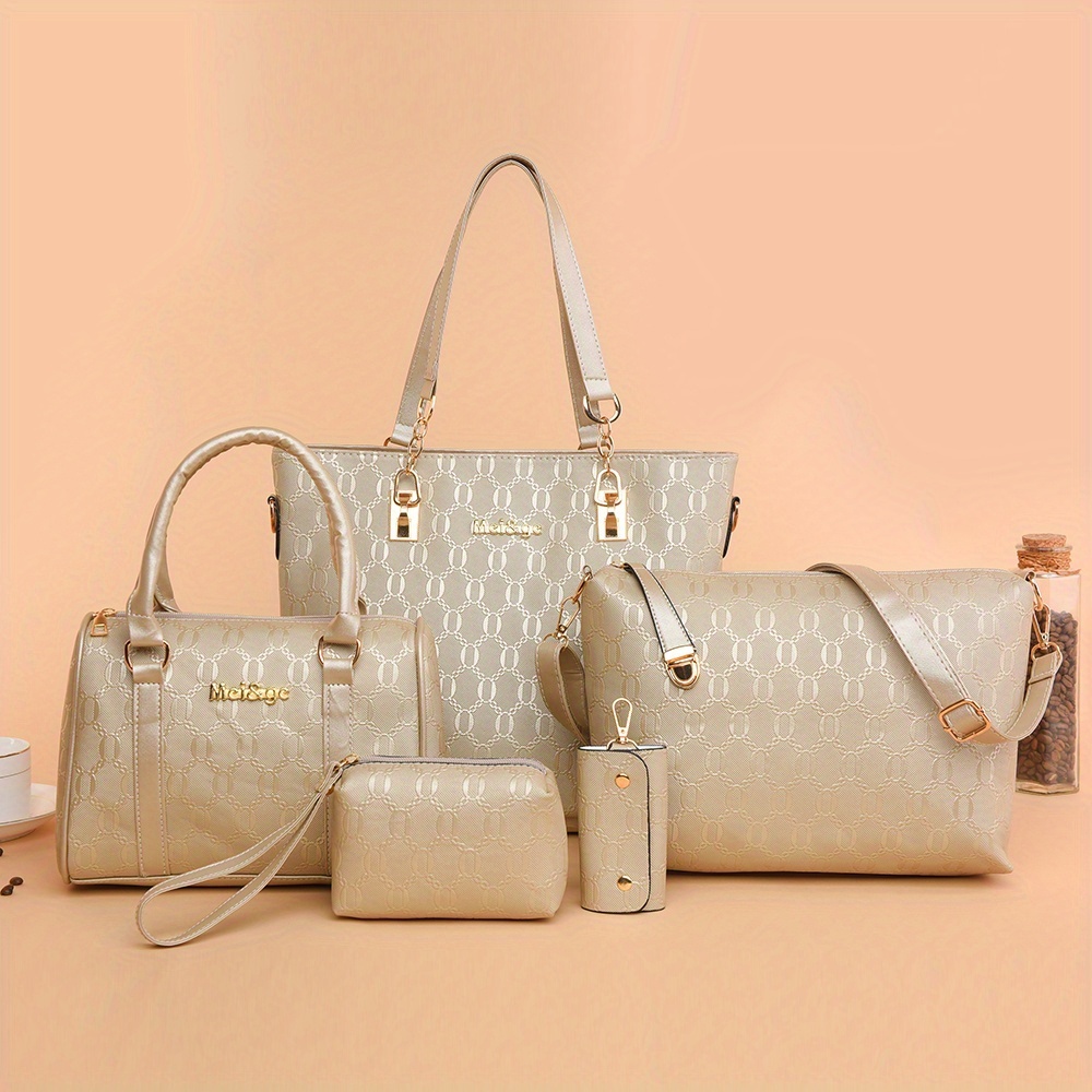 Комплект дамски чанти 5 части – чанта, раница, crossbody и портфейл - Image 5