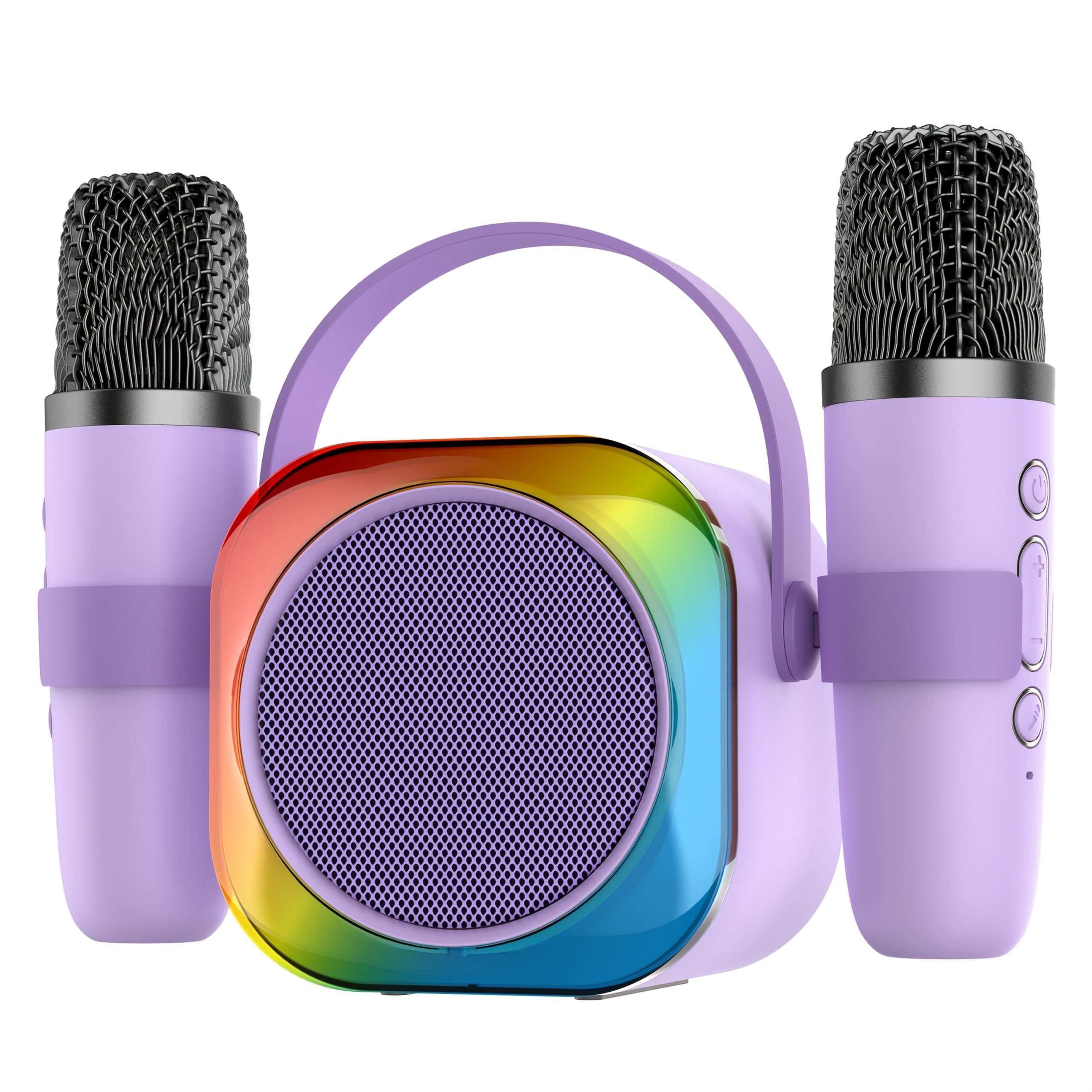 Караоке микрофон с двойни микрофони – 5 гласови ефекта, 6 LED светлини, USB Type‑C зареждане, 10W мощност - Image 10
