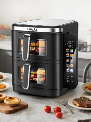Двоен air fryer 11L XXL – фритюрник с прозорец и дигитален дисплей 2400W