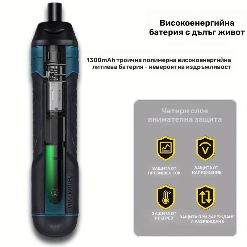 Електрическа отвертка 3.6V – регулируем въртящ момент, литиева батерия, многофункционален комплект - Image 8