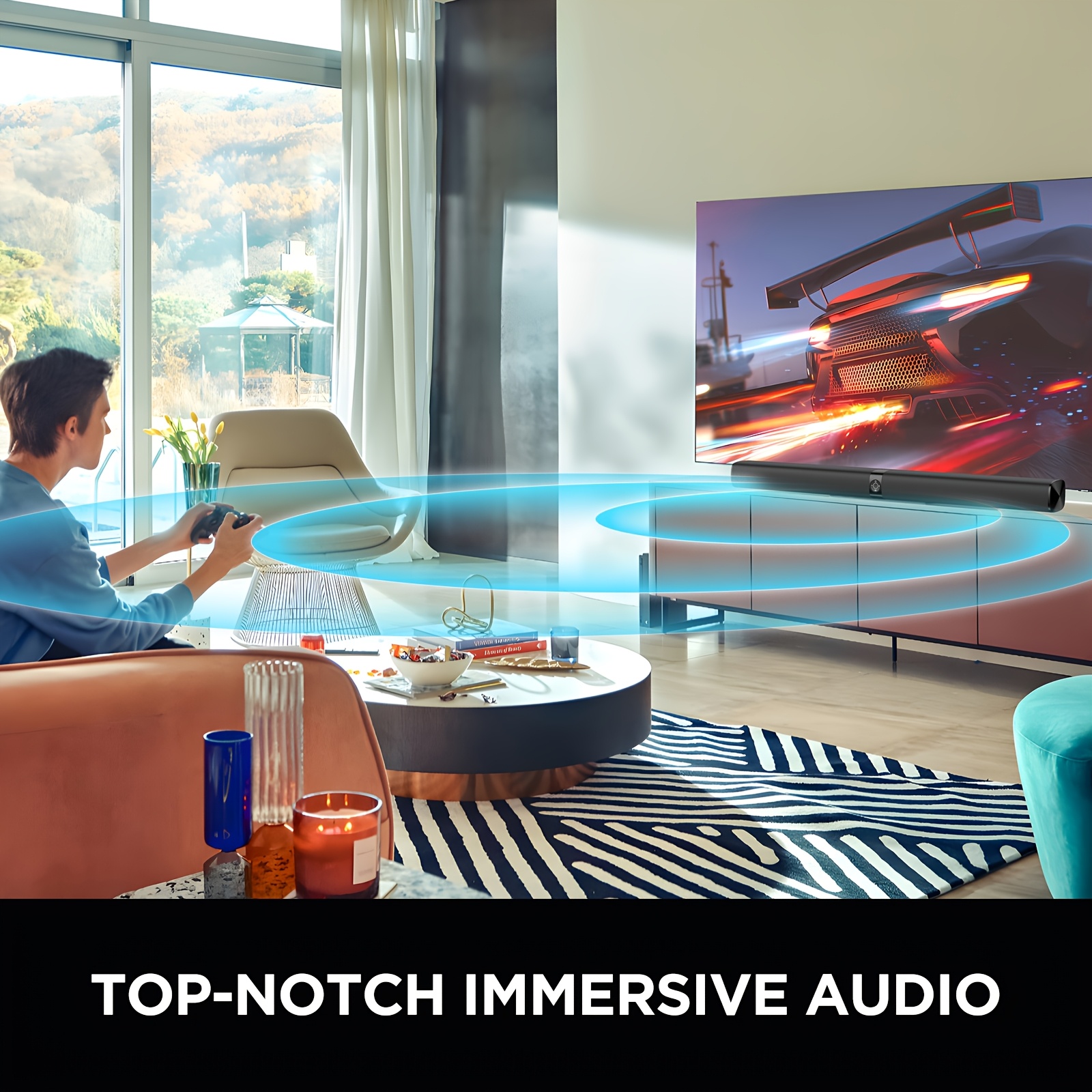 Звукова лента за Smart TV 2-в-1 с дълбок бас и безжична връзка - Image 7