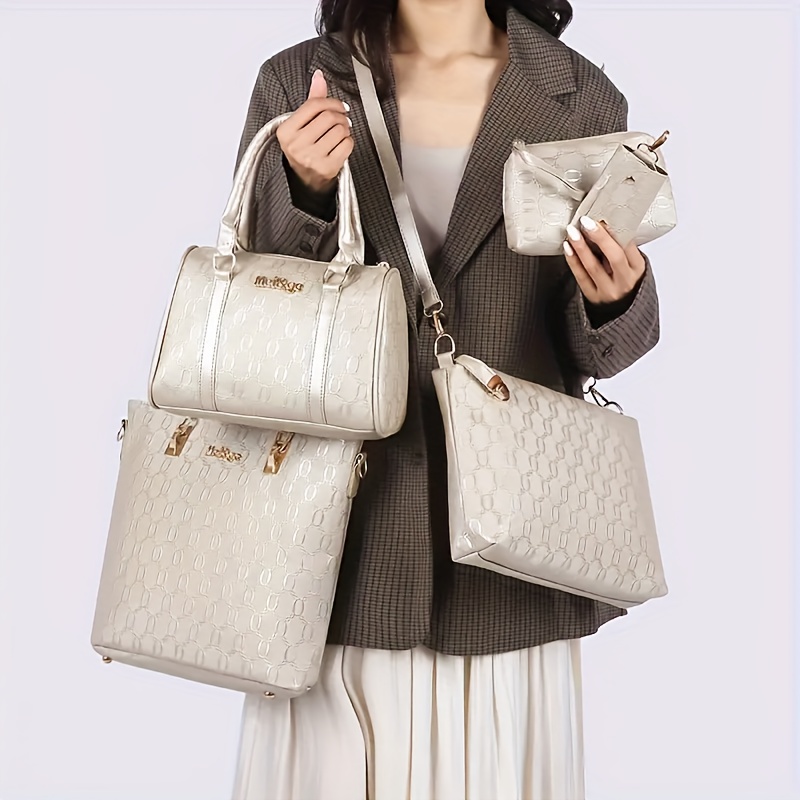 Комплект дамски чанти 5 части – чанта, раница, crossbody и портфейл - Image 8