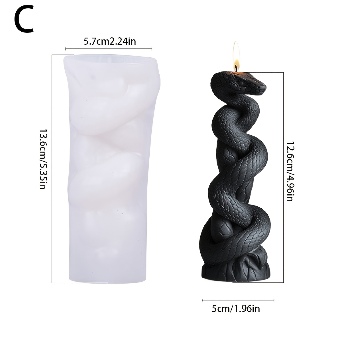 Силиконова форма змия – молд за свещи, сапун и гипс - Image 7