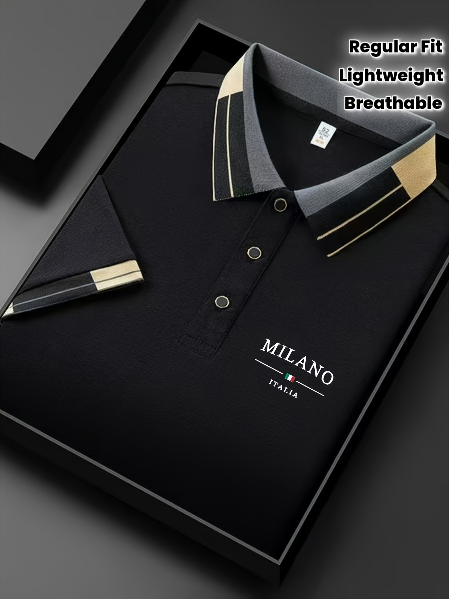 Мъжки POLO тениски MILANO ITALIA – regular fit, ревер яка с копчета, идеални за ежедневие и почивка