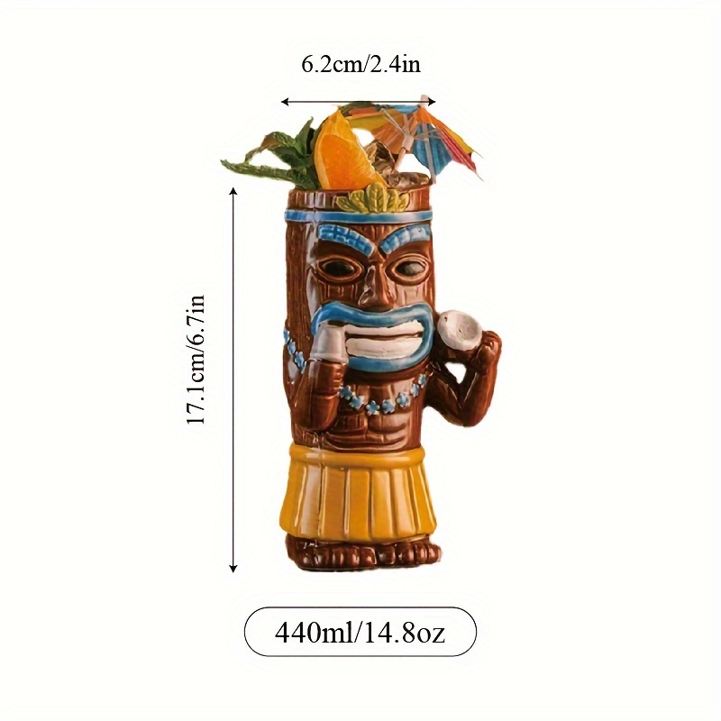 Чаша за коктейли Tiki – хавайски стил за бар и домашна употреба - Image 8
