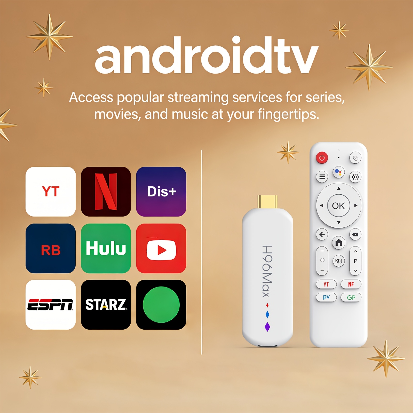 Smart TV Stick H96 MAX – Android 14, 4K Ultra HD, 3D поддръжка, Type‑C, бърз и компактен медиен плейър - Image 7