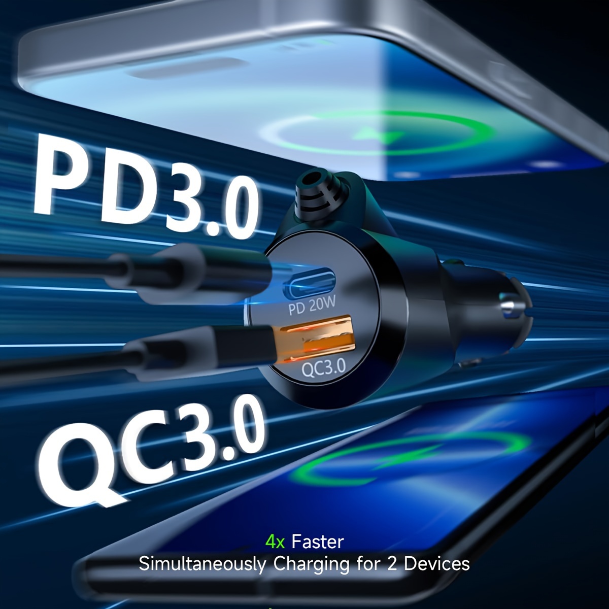 Безжичен FM предавател за кола, Bluetooth, AUX, MP3 плейър, PD 20W QC3.0 бързо зареждане - Image 6