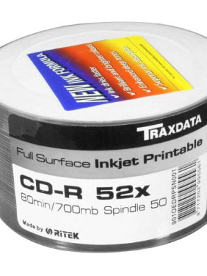 CD-R Traxdata 700MB Printable – 50 бр | 52x, Print Surface