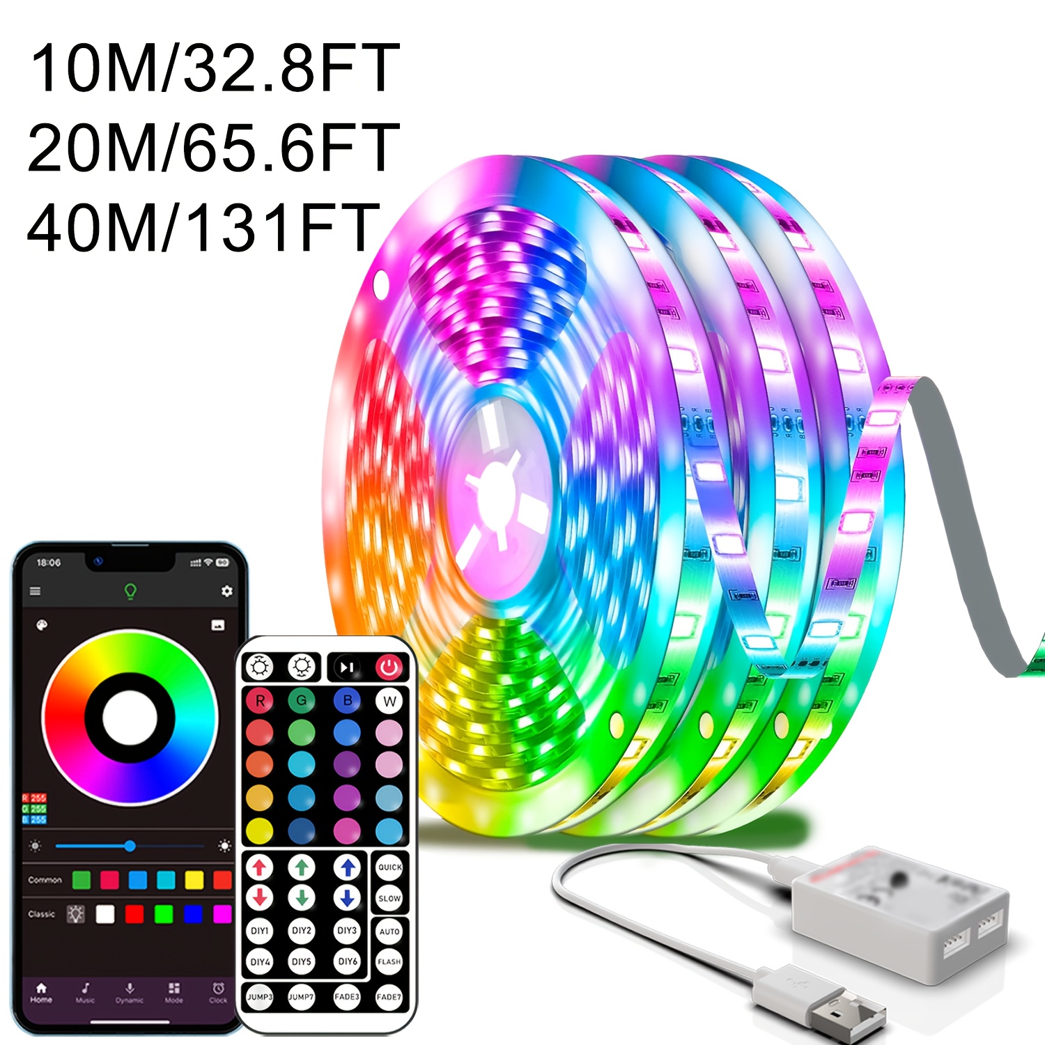 Смарт RGB LED лента NBBUFF – 16 милиона цвята, таймер, сцени и управление чрез приложение - Image 2