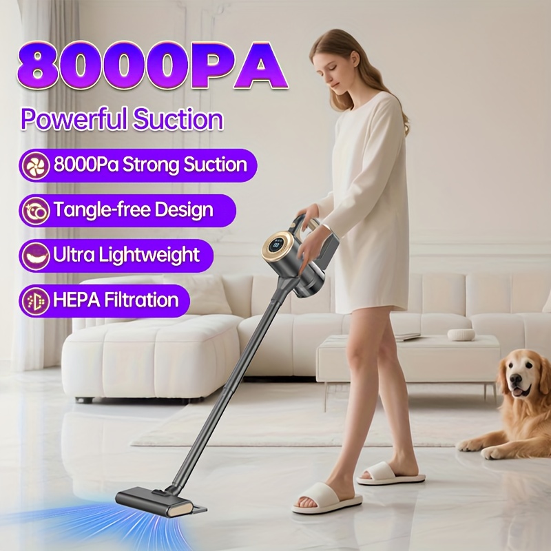 4 в 1 безжична прахосмукачка - ръчна и вертикална с моп и 8000Pa мощност - Image 4