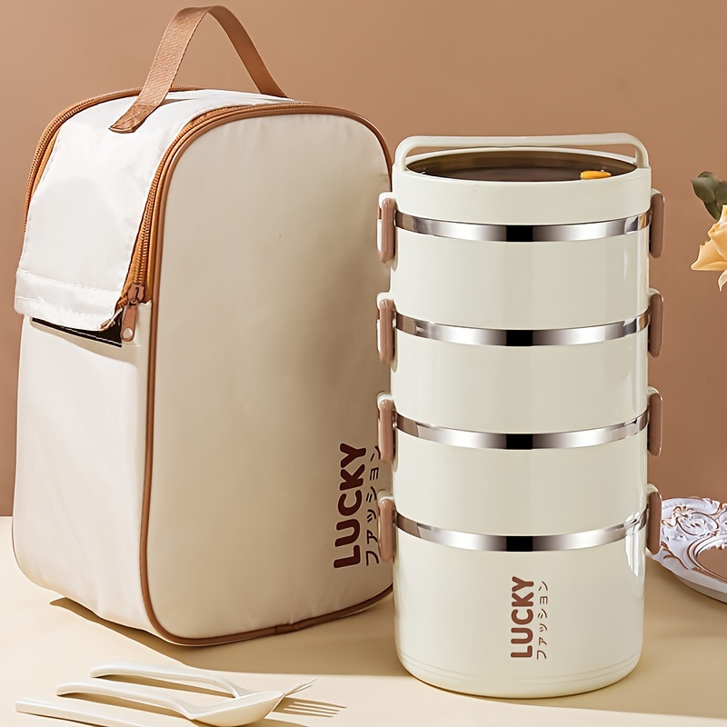 Кутия за Обяд от Неръждаема Стомана с Чанта – Изолирана Lunch Box за Училище и Работа