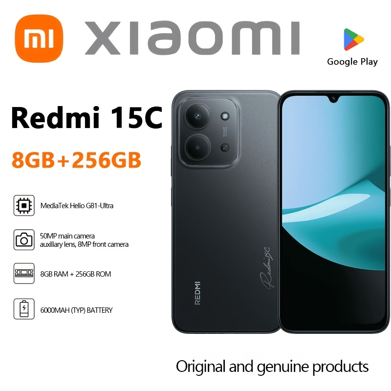 XIAOMI Redmi 15C - 4+256GB, 6.9" HD+ 120Hz дисплей, 50MP камера, 6000mAh батерия, осемядрен процесор, 33W бързо зареждане