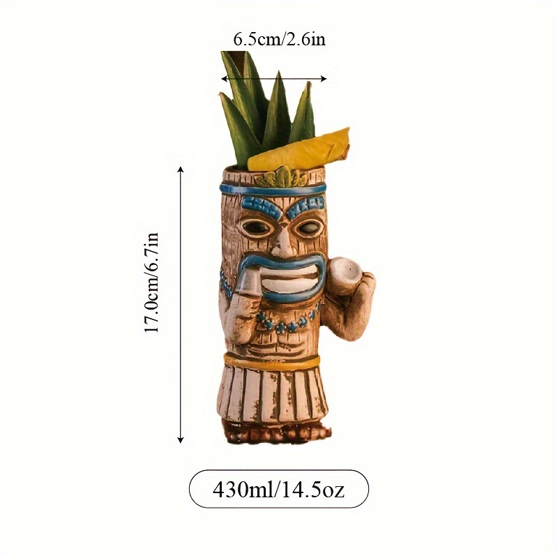 Чаша за коктейли Tiki – хавайски стил за бар и домашна употреба - Image 6
