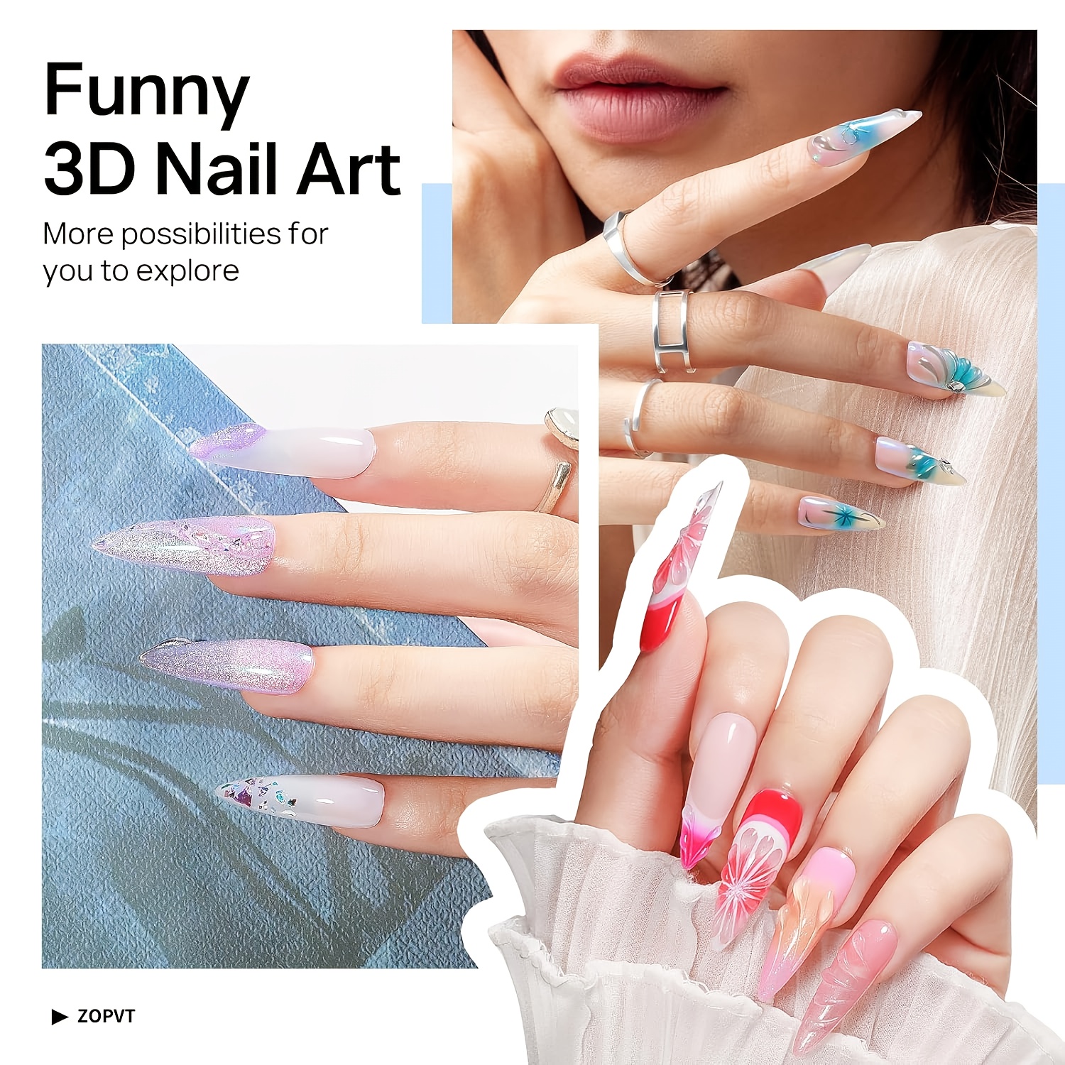 3D гел за нокти 15 мл – прозрачен гел за nail art декорации - Image 8