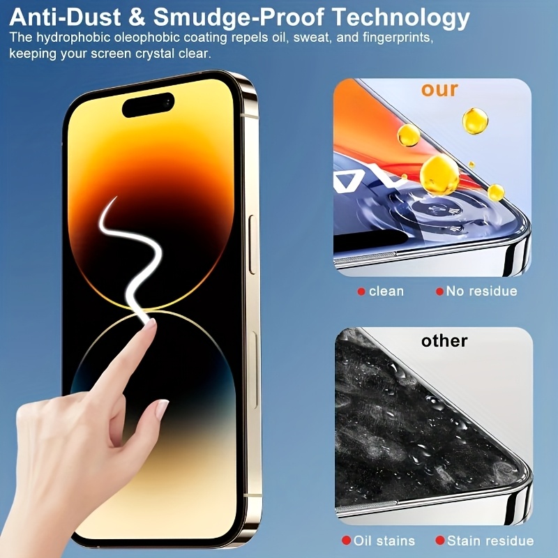 4 бр. закалено стъкло за iPhone – пълно покритие, 9H+, Ultra HD, анти‑подслушване - Image 7
