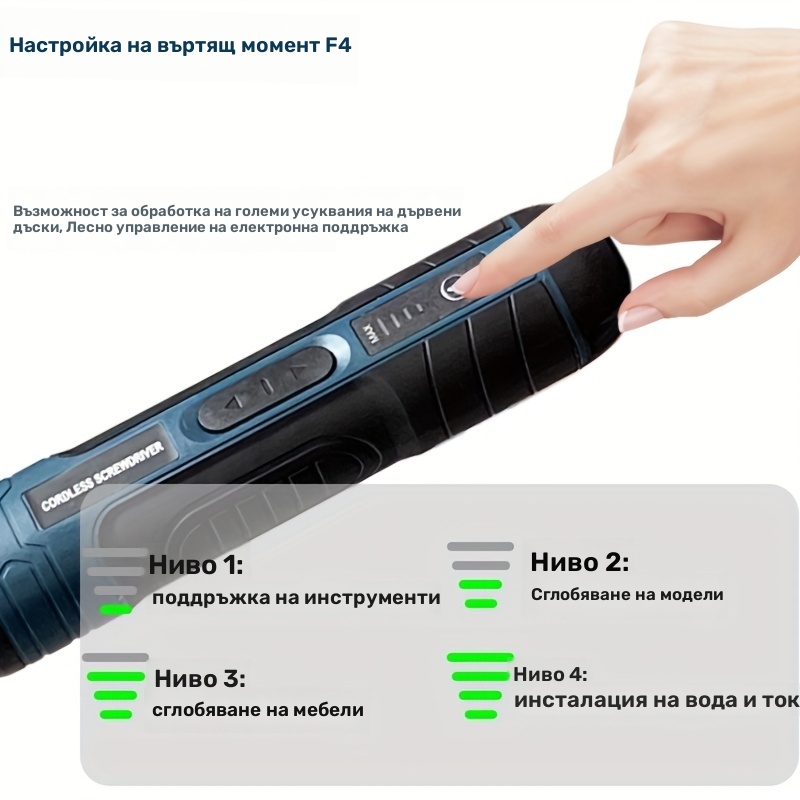 Електрическа отвертка 3.6V – регулируем въртящ момент, литиева батерия, многофункционален комплект - Image 9