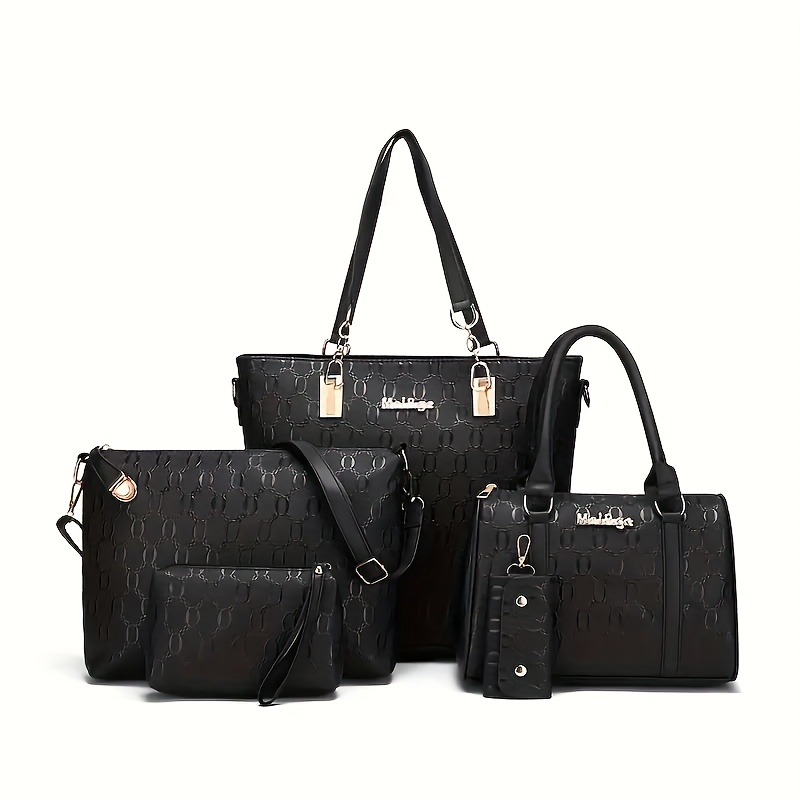 Комплект дамски чанти 5 части – чанта, раница, crossbody и портфейл - Image 6