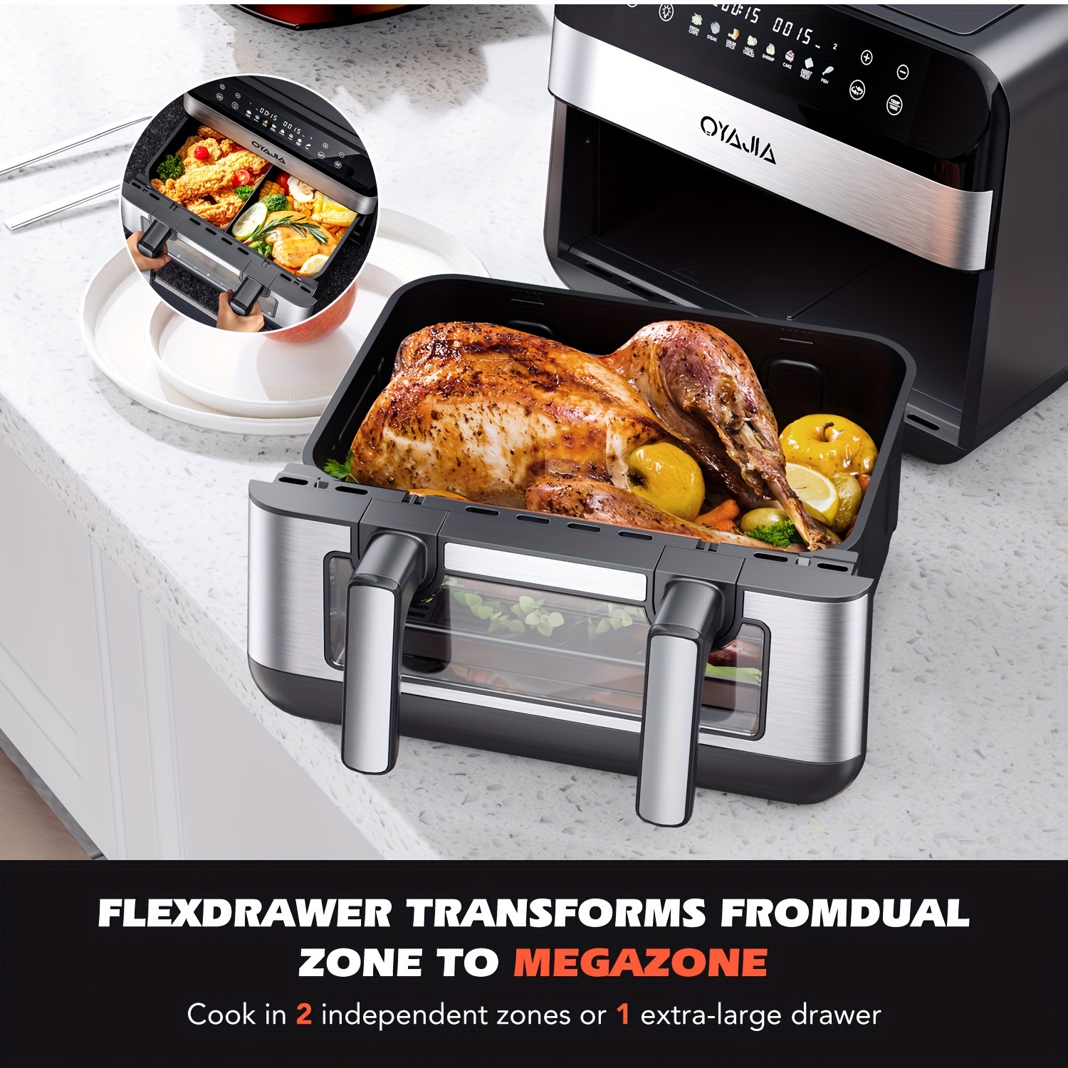 Air fryer 10/11L - фритюрник с двойни кошници и дигитален тъчскрийн - Image 10
