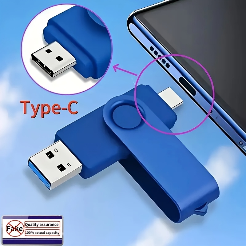2‑в‑1 USB флаш памет Type‑C + USB 2.0 – 512MB до 128GB, за телефони, лаптопи и таблети - Image 3
