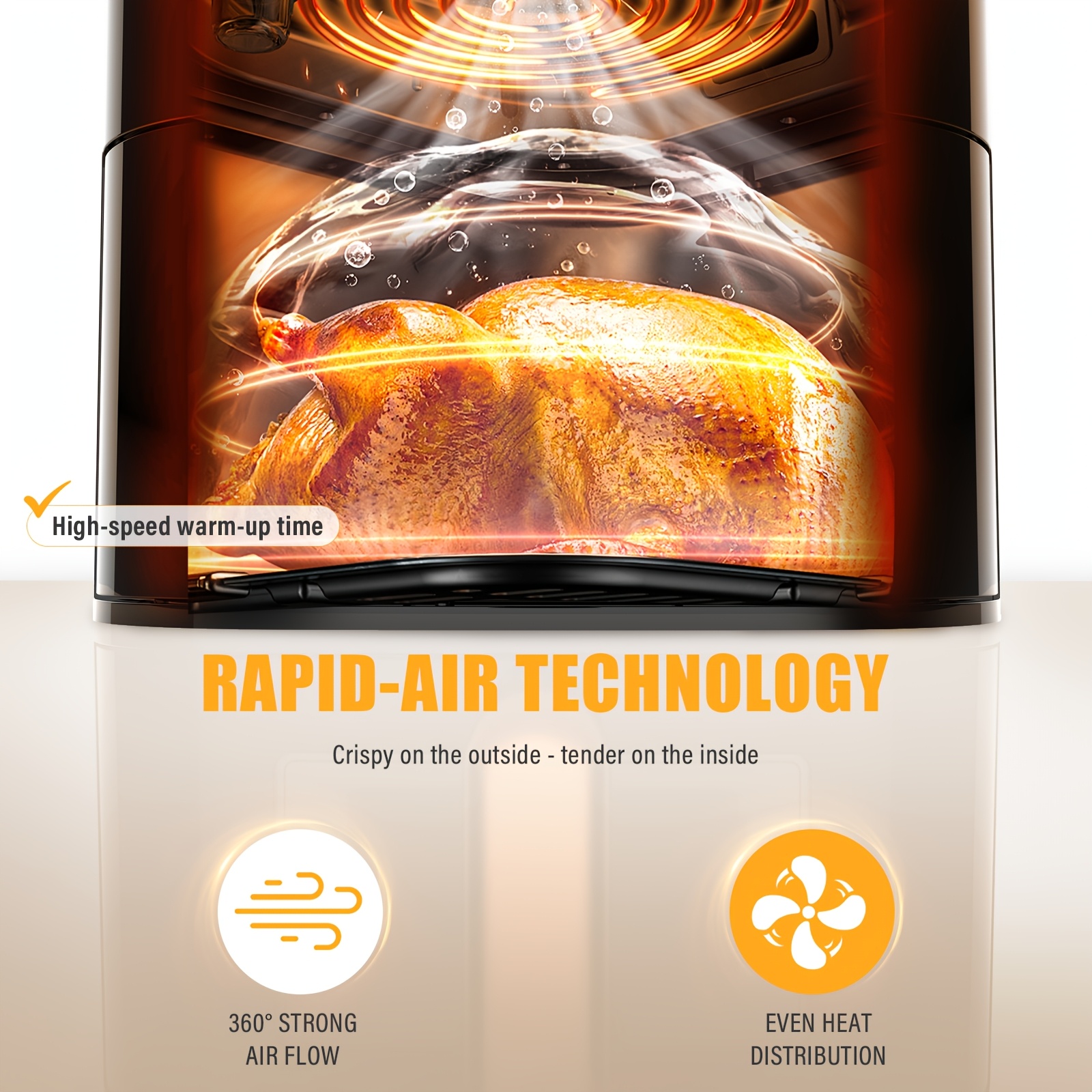 Air Fryer 4L с Контрол на Температурата и Лесно Почистване - Високомощен и Без Масло - Image 4