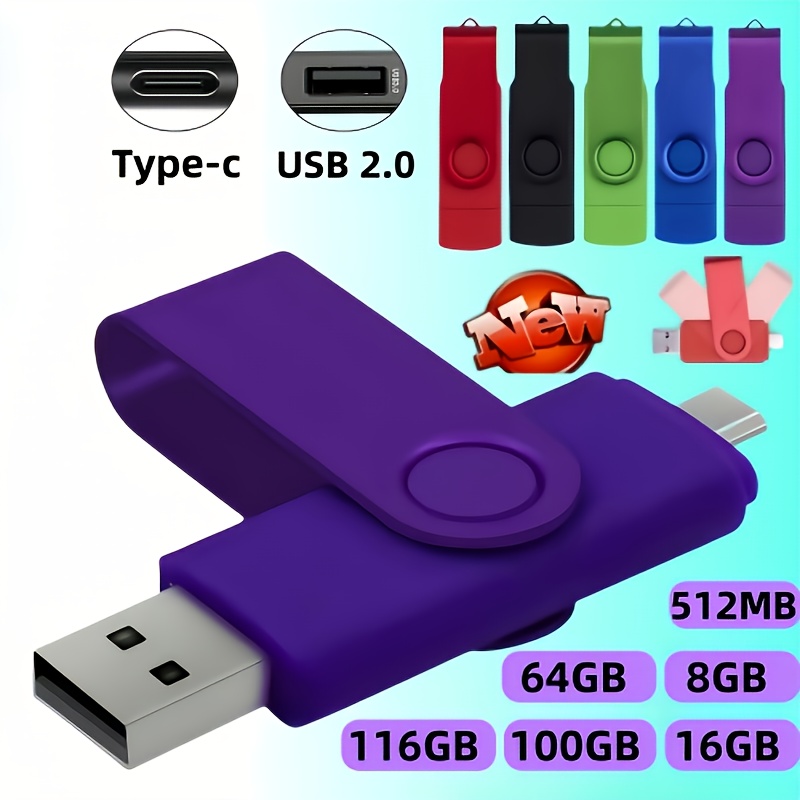 2‑в‑1 USB флаш памет Type‑C + USB 2.0 – 512MB до 128GB, за телефони, лаптопи и таблети - Image 8
