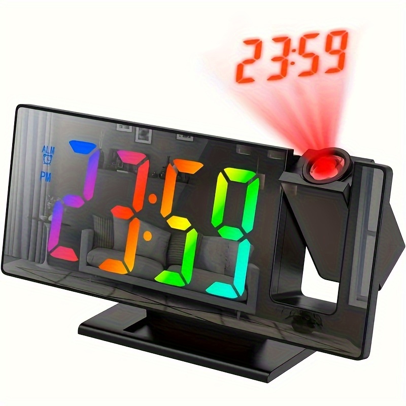 LED будилник с проекция на таван – USB часовник за спалня - Image 2